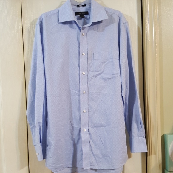 Men's Express Blue & White Button Down. Sz Med. - Picture 2 of 6